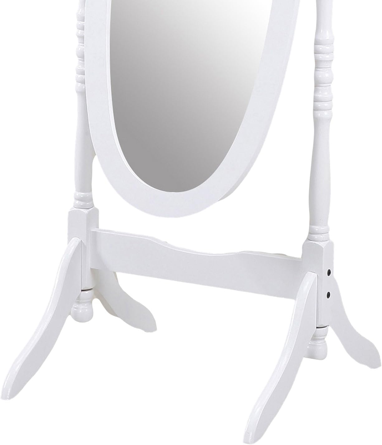 Full Length Mirror with Stand - Traditional Queen Anna Cheval Style in Solid Wood, Freestanding Adjustable Tilting Oval Glass for Bedroom & Dressing Room (Cherry)