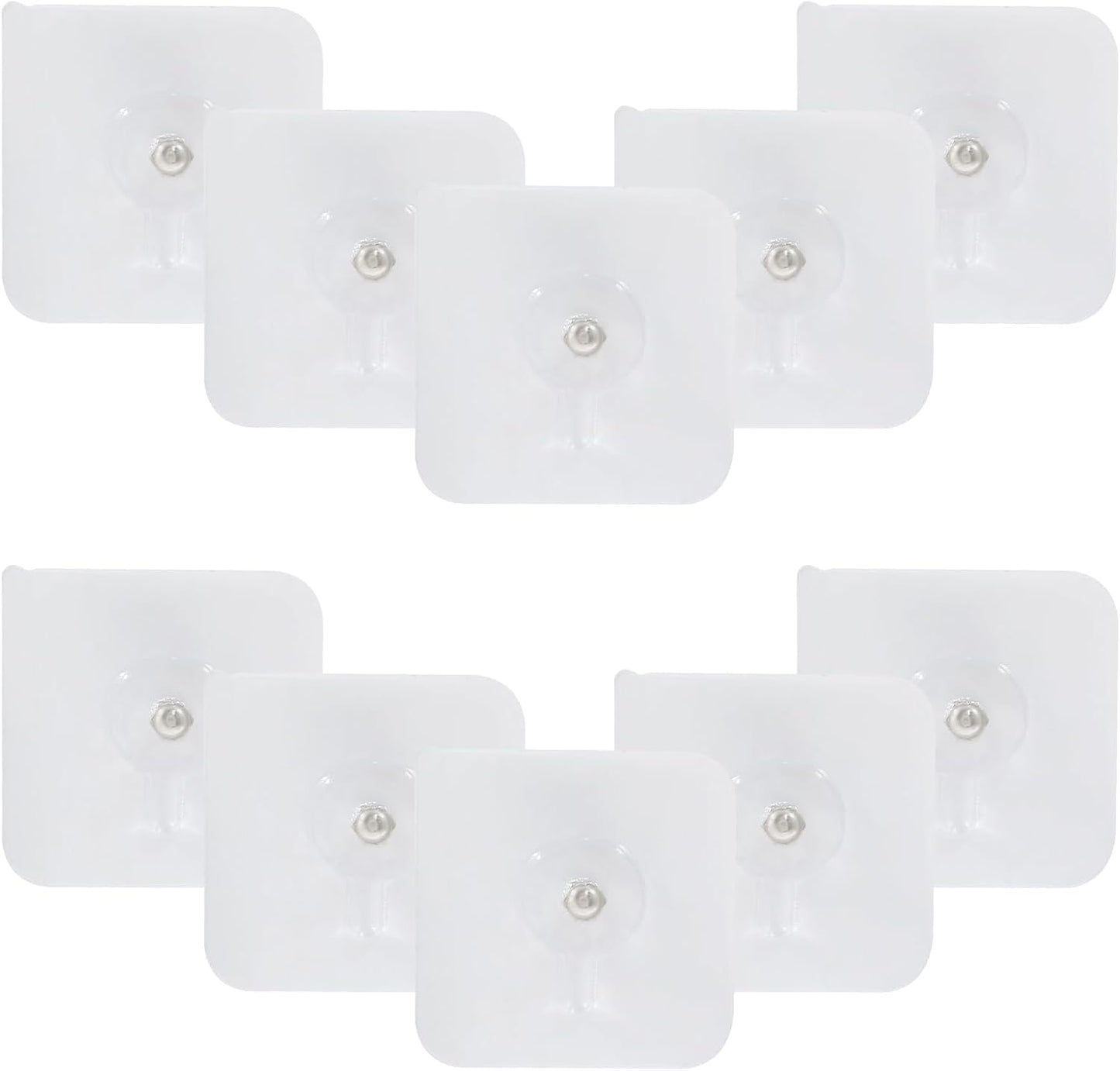 20pcs Adhesive Wall Hooks, Stainless Steel & PVC, Transparent, Heavy Duty, Waterproof, Rustproof, Oilproof | Heavy Duty, Waterproof, Rustproof, Oilproof, Non-Trace Stick