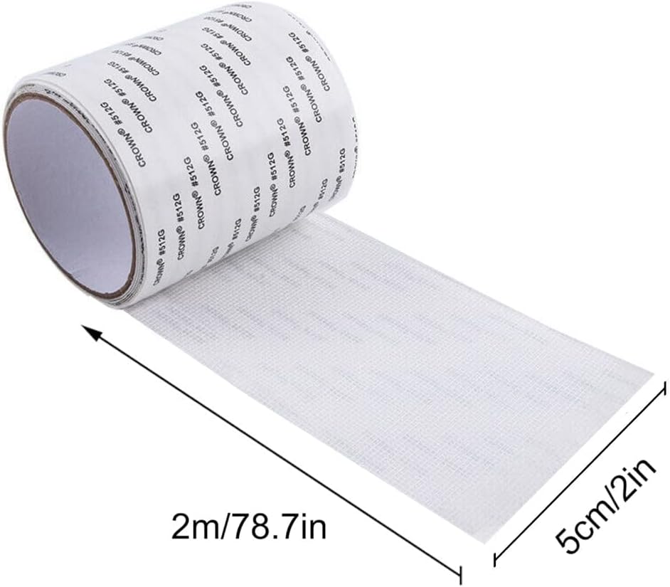 JacobsParts Window Screen Repair Patch Adhesive Fiberglass Mesh Hole Repair Tape 2" 6.5ft (White)