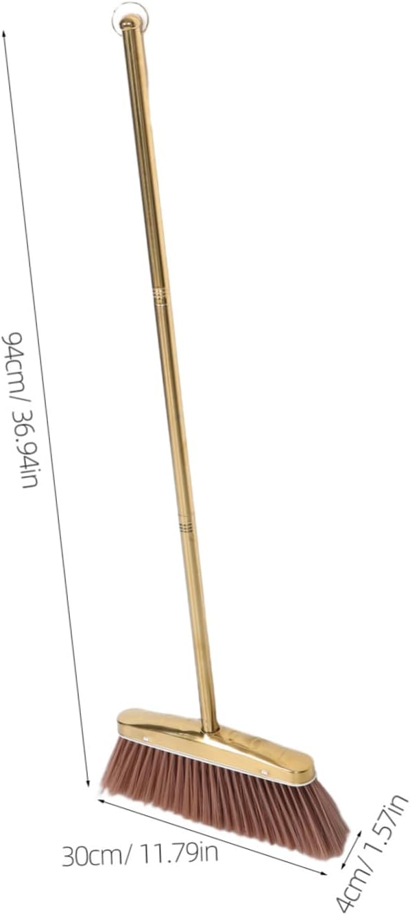 Zerodeko Heavy Duty Stainless Metal Outdoor Broom with Detachable Handle, Thick Sturdy Sweeping Broom for Outdoor and Damp Indoor Environments, Space-Saving Patio Cleaning Brush