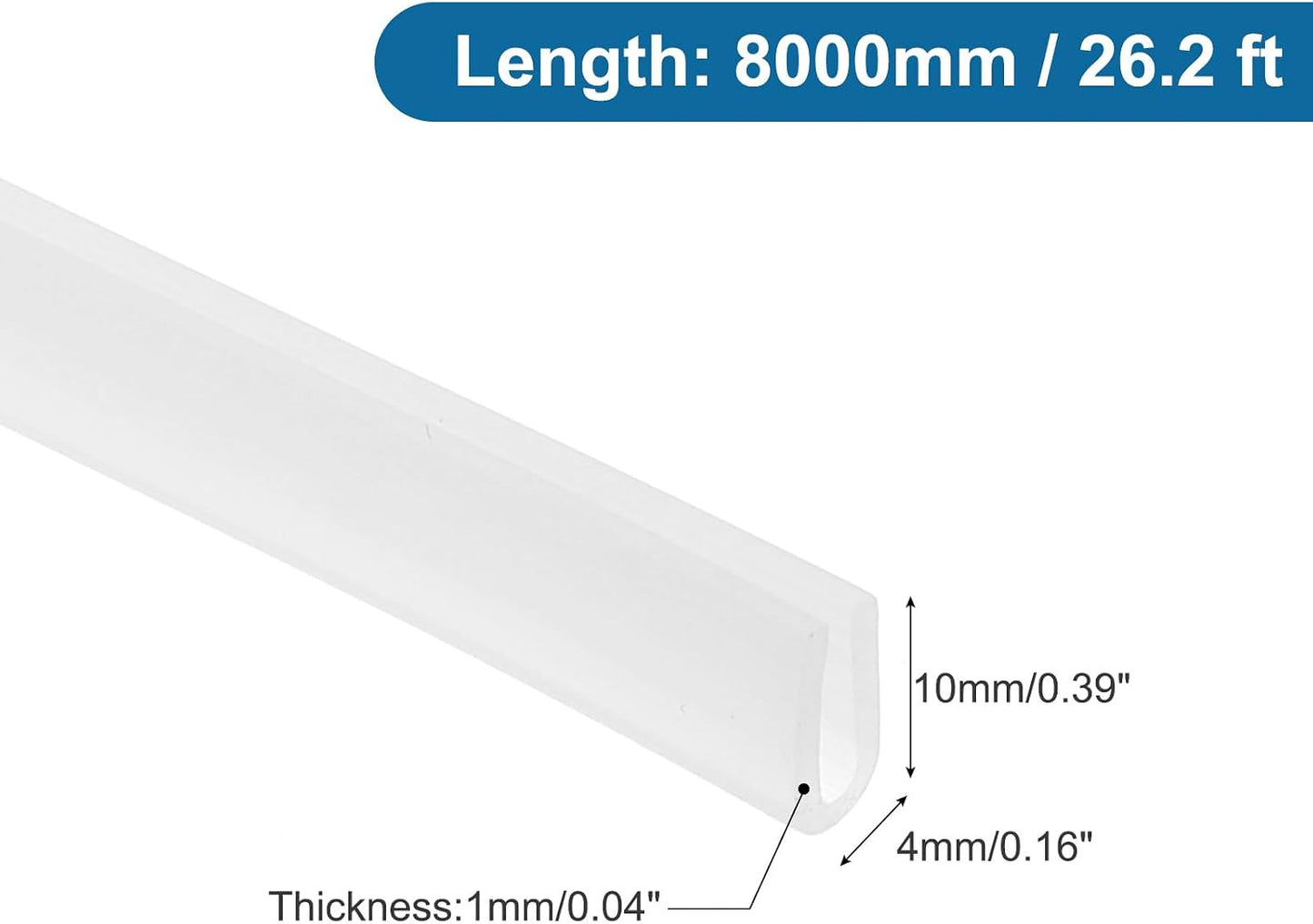 PATIKIL U Channel Edging Trim, 26Ft Sheet Metal Edge Guard Protector Rubber Edge Trim Air Sealed Seal Strip, 5/64" Slot, Fits 1/16"-5/64" Edge, 9/32" x5/128 x5/32