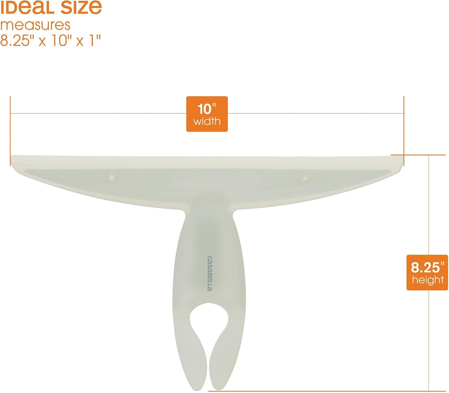 Casabella, White 44037 Clip on Silicone Squeegee, 10-1/8" x 1-1/4" x 6-3/4" h