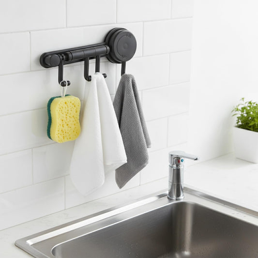 Foldable Wall Mounted Drying Rack, Adhesive Sponge Holder for Smooth Surfaces, Space Saving Storage for Rags and Cloths (1 PC)