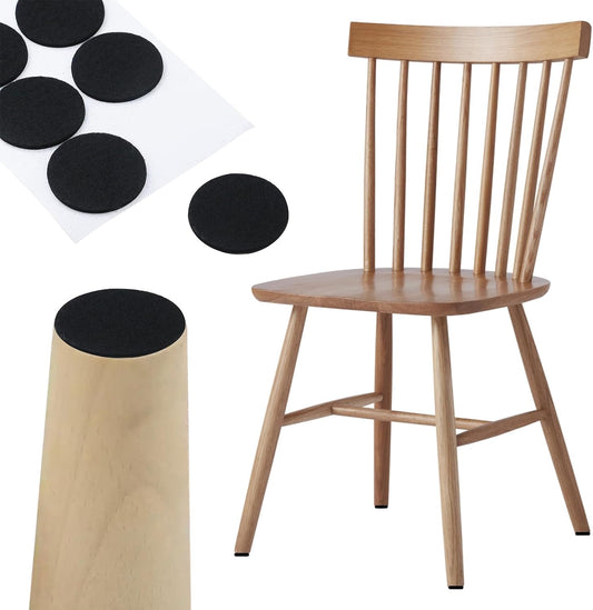 Antrader 1.5 Inch Self-Stick Furniture Round Felt Pads Wood Floor Protectors – Protect Your Hard Floors from Furniture Scratches, Pack of 48, Black