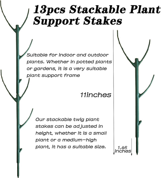 Yvpsi 12 Pack Stackable Plant Support Stakes Climbing Plant Stakes Plant Cage Support for Indoor Outdoor Monstera Plants Potted Garden Accessories