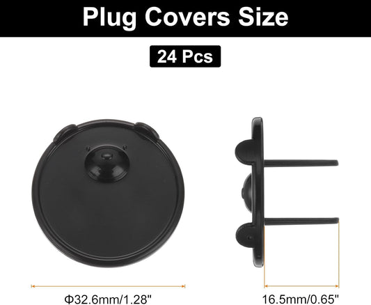 MECCANIXITY 24 Pack Outlet Covers Proofing, Plug Covers Easy Installation Electric Plug Protectors Safety Socket Cover Plugs Protector Black