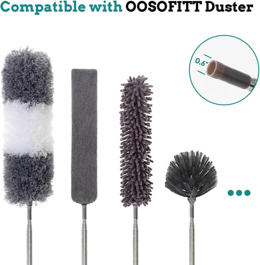 Upgraded Thickened Extension Pole 16'-80', Sturdy Long Telescoping Pole Attachment Microfiber Duster for High Ceiling Cleaning by OOSOFITT
