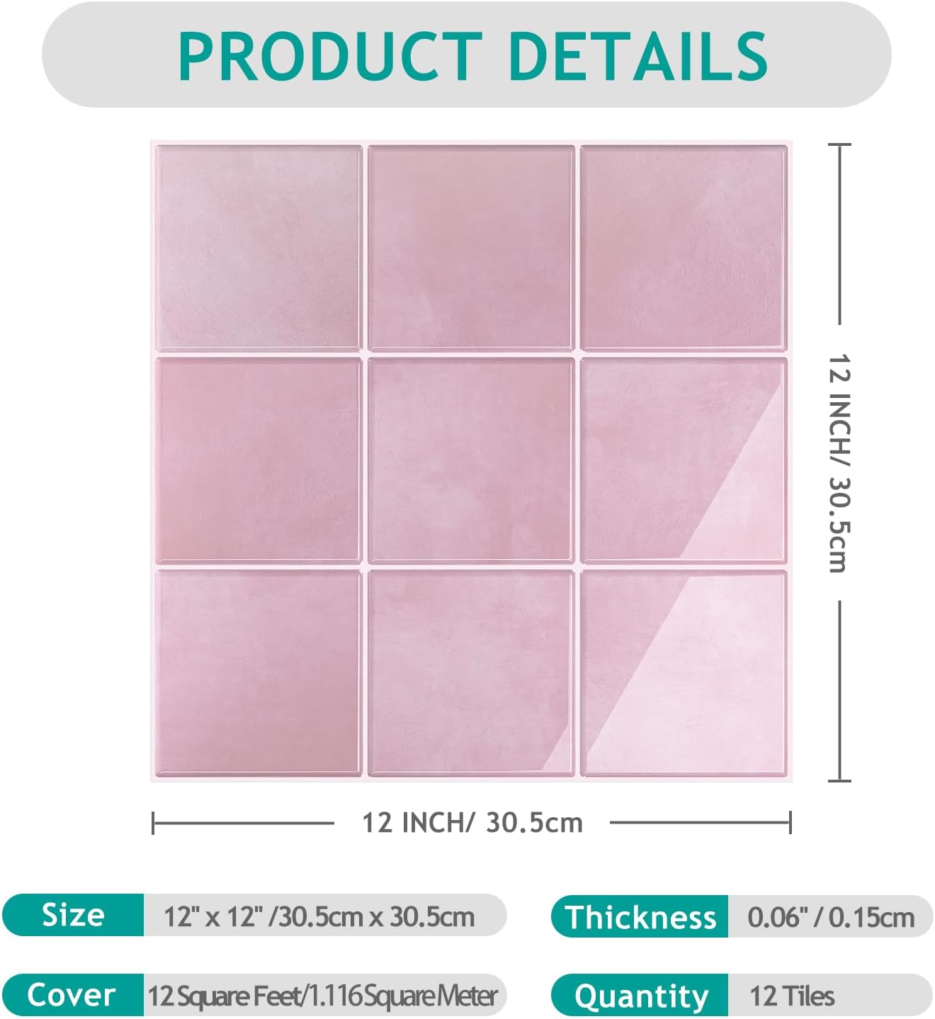 VEELIKE Cream Beige Peel and Stick Backsplash for Kitchen Square Peel and Stick Tile Backsplash 6 Sheets Self Adhesive Back Splash Tiles for Bathroom Waterproof Ceramic Wall Tile Stickers 12''x12''