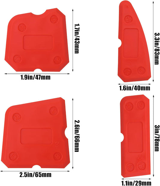 4pcs Sealant Finishing Tools, Silicone Sealant Finishing Kit Caulking Finishing Tool Grout Tools for Kitchen Bathroom Home Floor (4 Shapes)