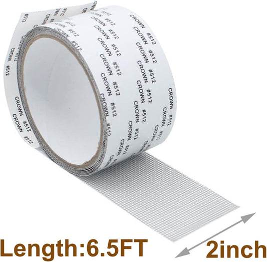 Window Screen Repair Kit, 2inch X 6.5ft Screen Patch Repair Kit, Window Door Mosquito Net Mesh Broken Holes Repair(Black)