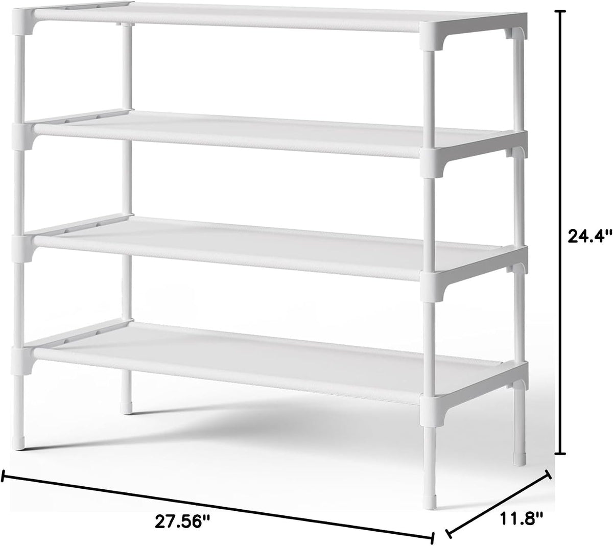 Kitsure Shoe Rack - Non-Woven Shoe Rack Shelf, Shoe Organizer for Closet, Entryway, Garage & Corridor, Stackable Shoe Shelves, 27.5" Wide - 3 Tier, Grey