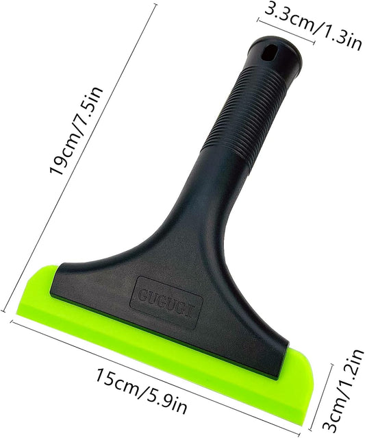 Super Flexible Silicone Squeegee, Auto Water Blade, Water Wiper, Shower Squeegee, 5.9'' Blade and 7.5'' Long Handle, for Car Windshield, Window, Mirror, Glass Door