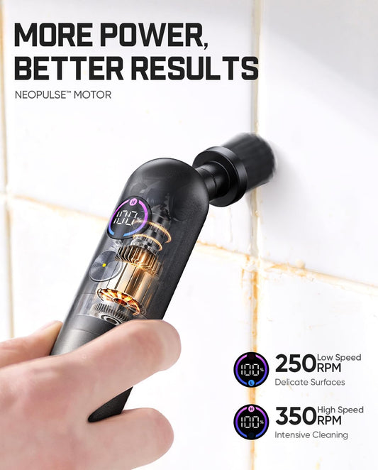 Fanttik Flip G10 Nano HomeCare Cordless Electric Spin Scrubber, 360° High-Torque Rotation, 2-Speed & 3-Angle, IPX7 Waterproof Cleaning Brush with 15 Brush Heads for Grout, Tiles, Sinks, Crevices