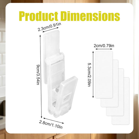 NQEUEPN 4Pcs Self-Adhesive Glove Clips for Kitchen Towel Holder | Plastic Dish Washing Gloves Clips with Strong Adhesive for Rubber Cleaning Gloves, Towels, Dishcloths, Kitchen Organizer