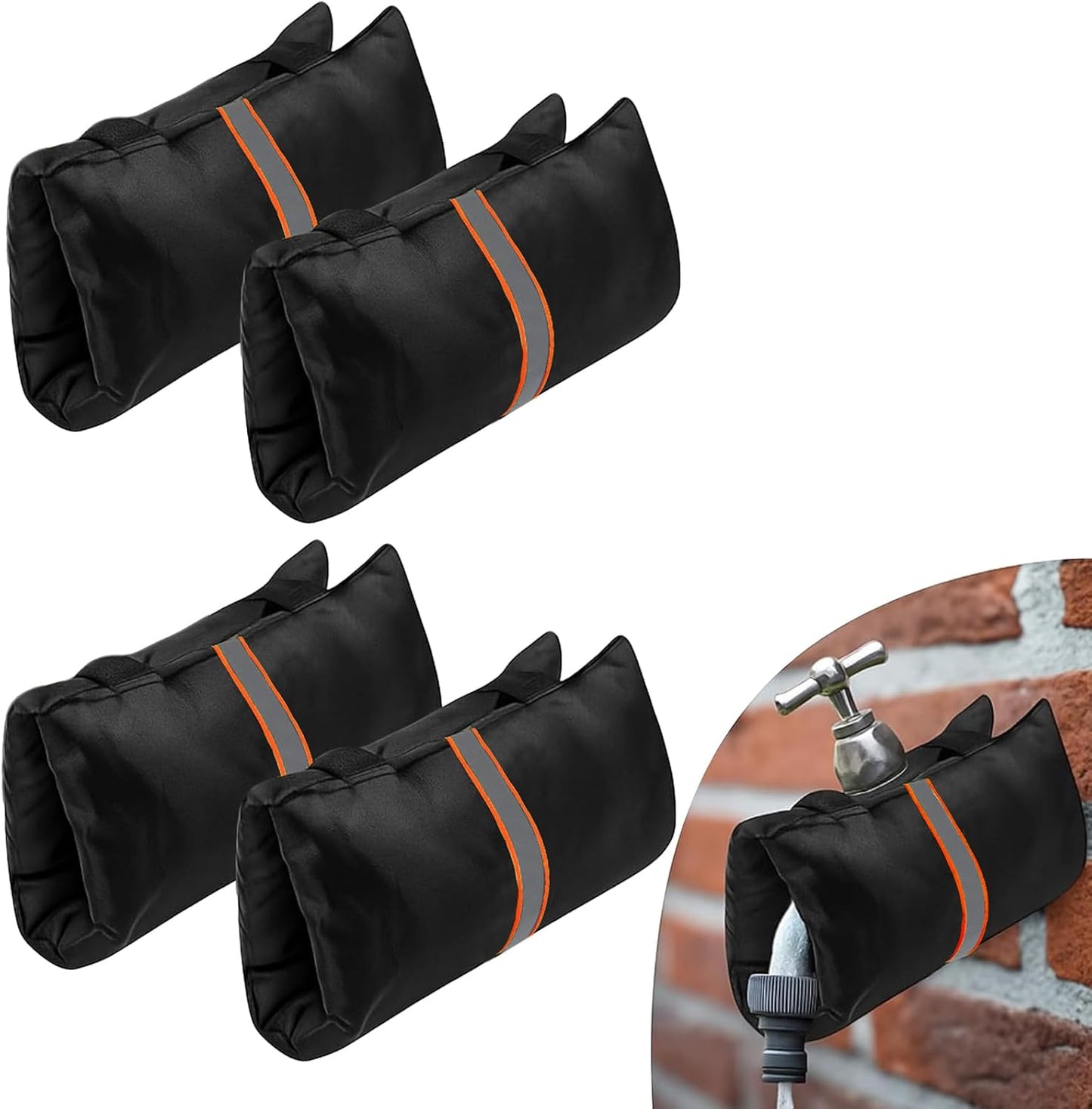 Pangda 4 Pcs Outdoor Faucet Cover for Winter Freeze Protection Outside Insulated Water Spigot Freeze Frost Waterproof Insulation Wrap with Reflective Strip for Garden (Classic,Green)