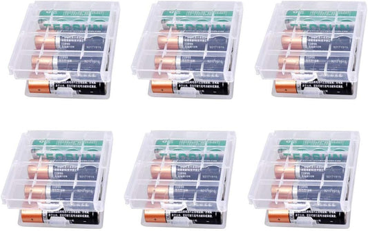 Clear Color 6 PCS of AA/AAA 4 Cell Battery Storage Case