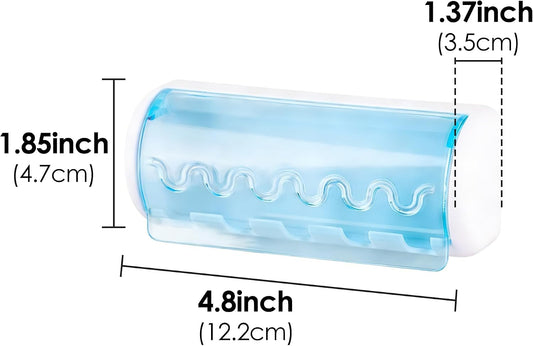1 PCS Self Adhesive Toothbrush Holder with Cover for Bathroom, 5-Slot Wall Mounted Toothbrush Organizer Rack for Shower, Dorm, Cabinet