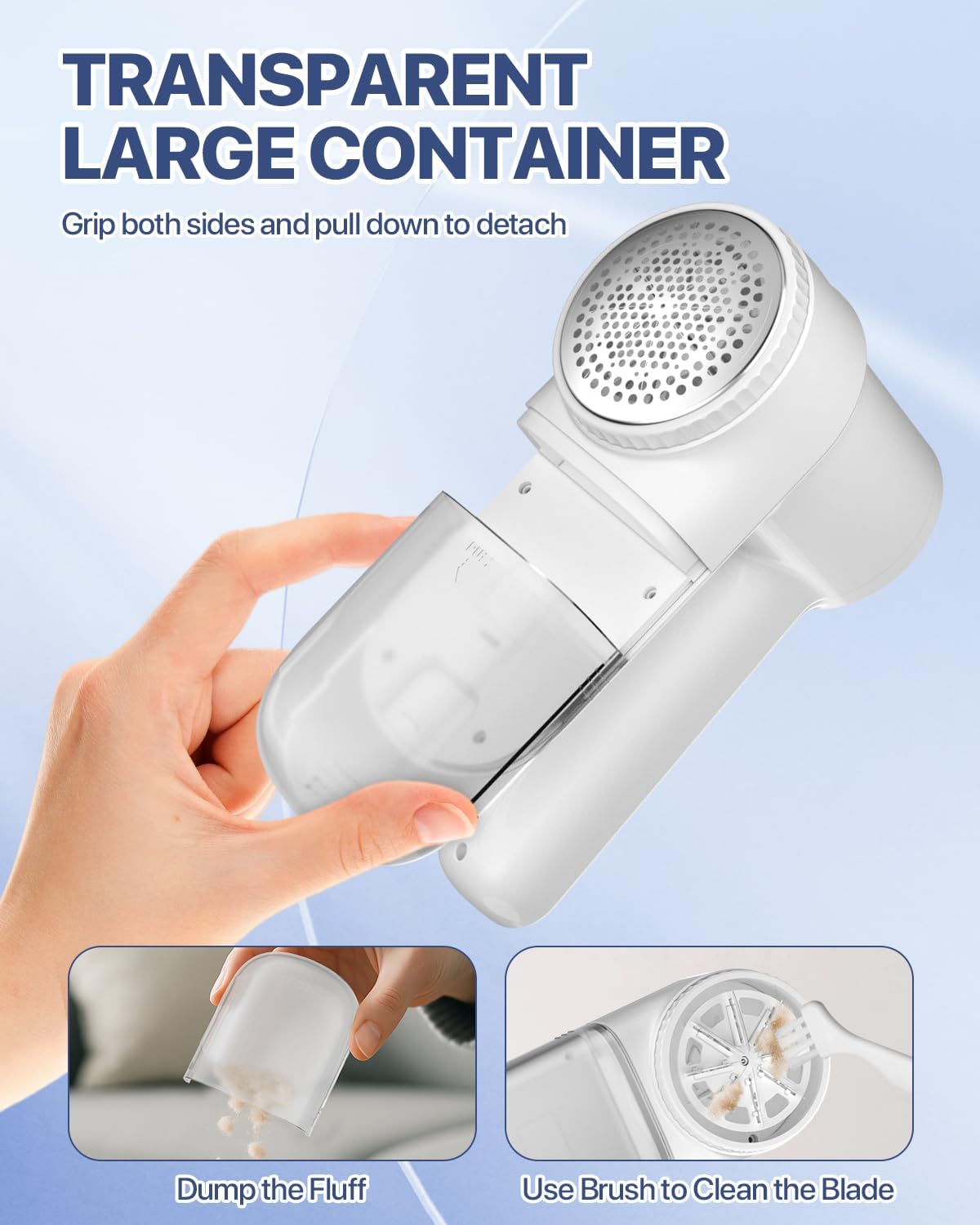Lint Remover with LED Light, Rechargeable Fabric Shaver,3 Extra Blades | 3-Speeds Sweater Shaver with LED Display, Lint Remover for Clothes & Furniture, Type-C Cable, Birthday Gifts for Women