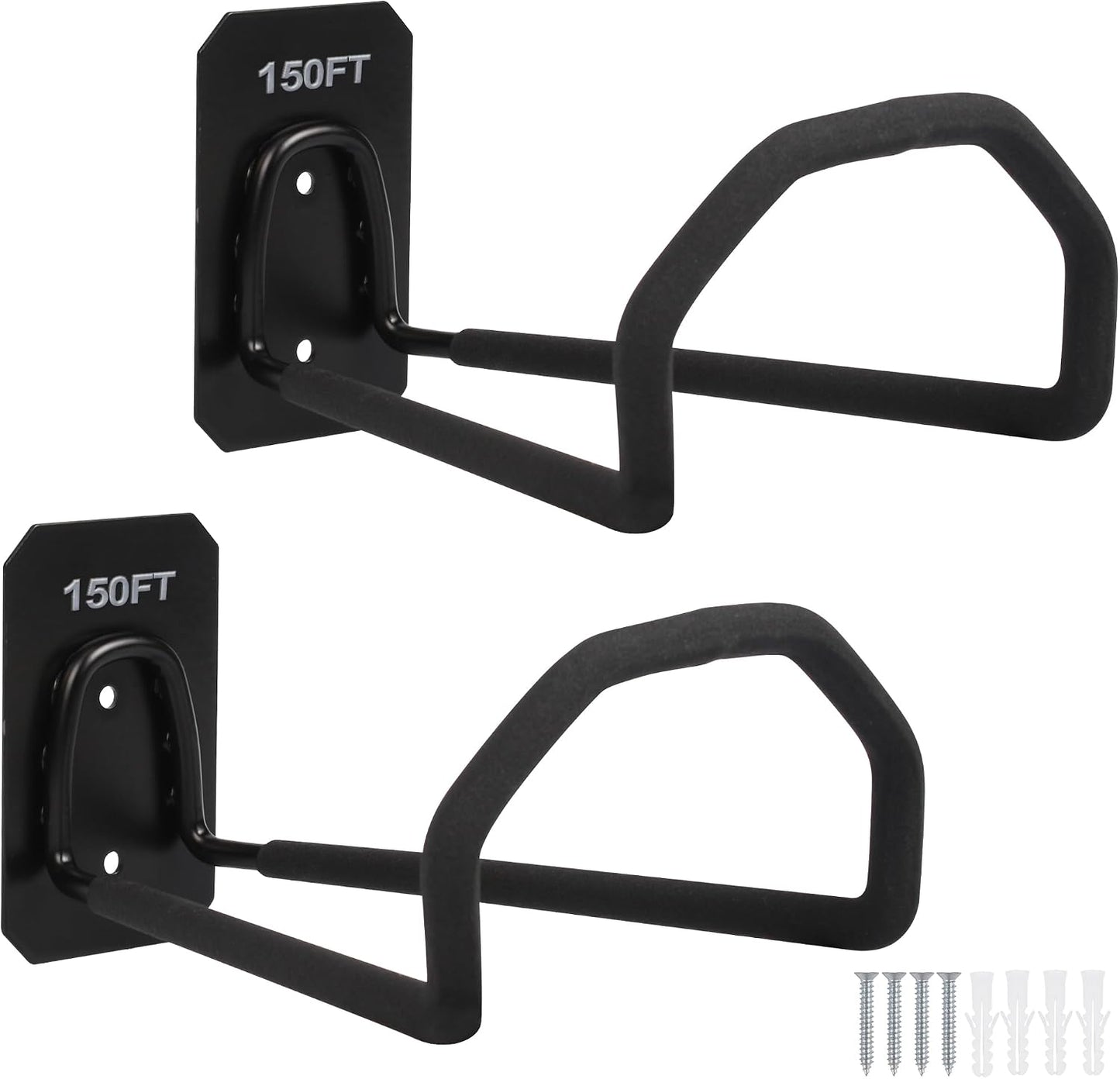 PeoMev Garden Hose Holder Wall Mount - Heavy Duty Water Hose Holders for Outside, Metal Hoses Hanger Sturdy Hose Reel Hooks for Garden