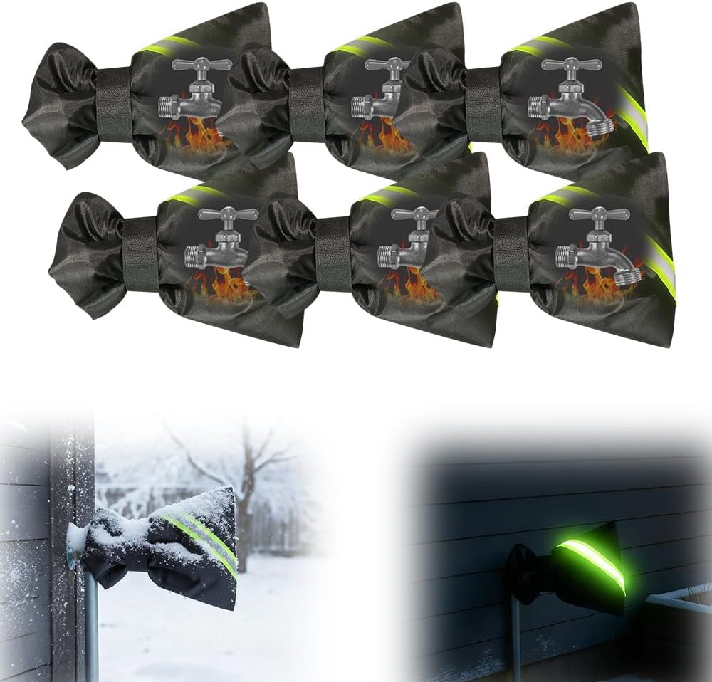 2 Pcs Outdoor Faucet Covers for Winter, 2026 Upgraded Outside Faucet Cover Freeze Protection, 6.7'' x 8.2'' Insulated Spigot Cover Waterproof Hose Bib Covers for Garden Yard