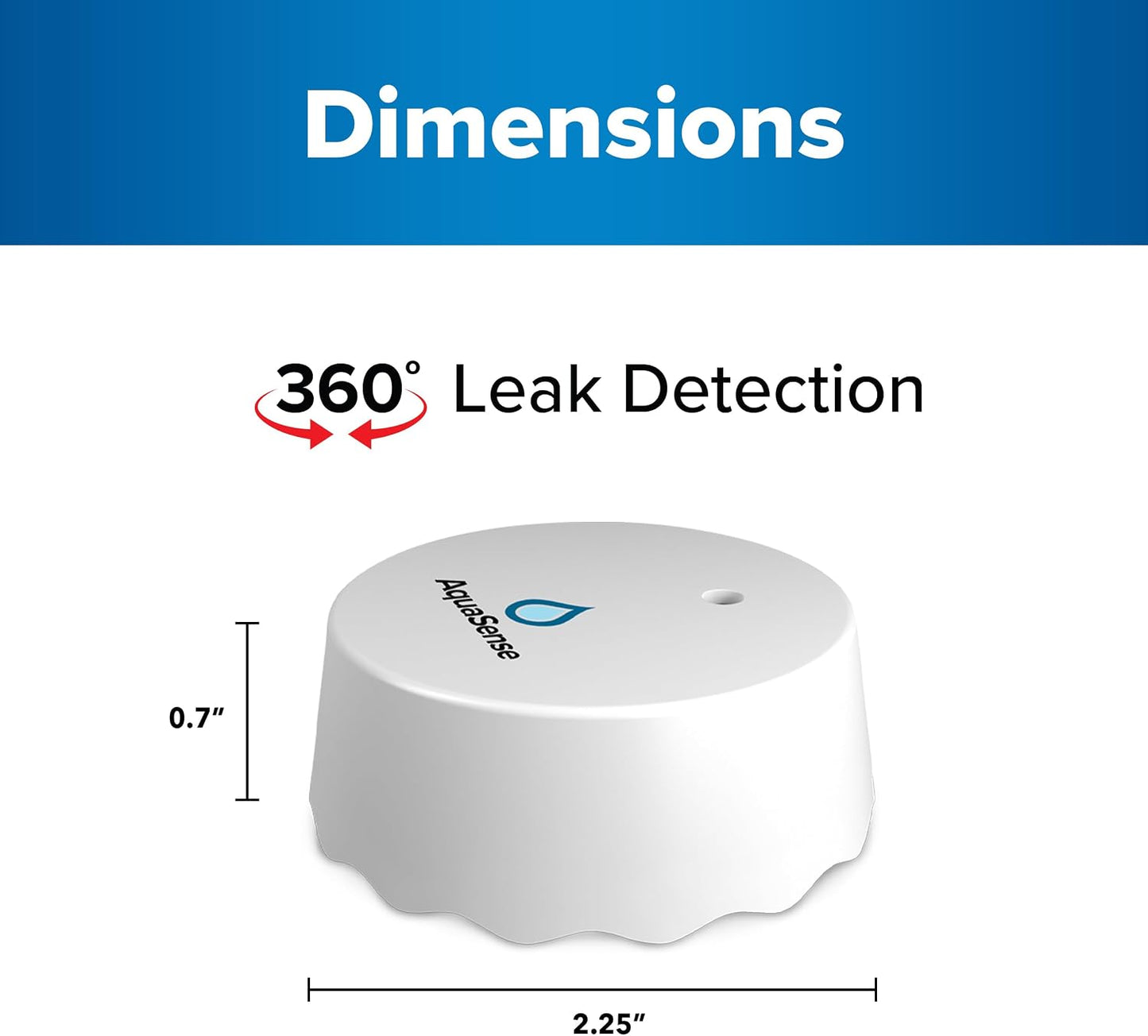 Leak Alarm Advanced Water Sensor | Wireless Real-Time Water Sensor with Instant Notifications | Battery Powered | Compact Design for Home & Basement | White