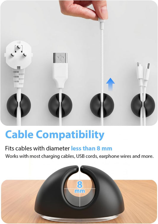 Shintop Cable Clips, 16 Pack Colorful Cord Holders Self Adhesive Cable Management Desk Wire Clips for All Your Computer, Electrical, Charging or Mouse Cord