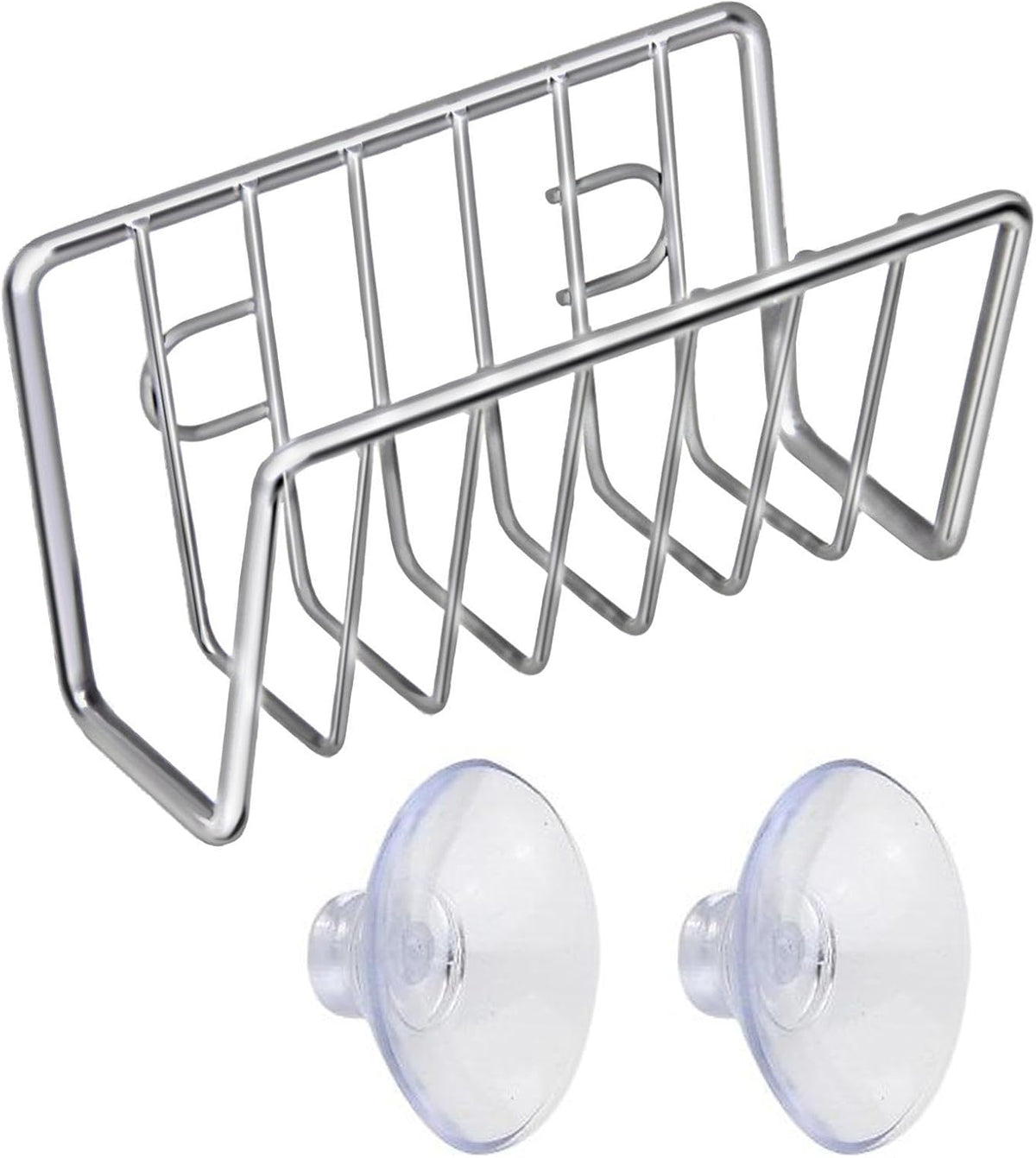 Sponge Rack – Iron and Stainless Steel 11x6x6 Cm | No-Drill Dishcloth Rack | Wall-Mounted Storage Holder for Kitchen Sink Organization to Hold Sponges, Dishcloths, and Cleaning Tools with Durable