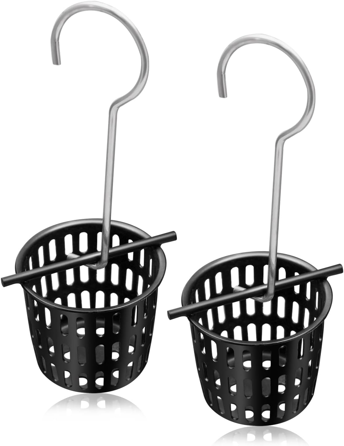 1 Pc 2 Inch Hair and Debris Strainer, Black Coating Shower Drain Strainer with Lifting Hook, Stainless Steel Debris Basket Shower Catcher for Square/Floor Drain