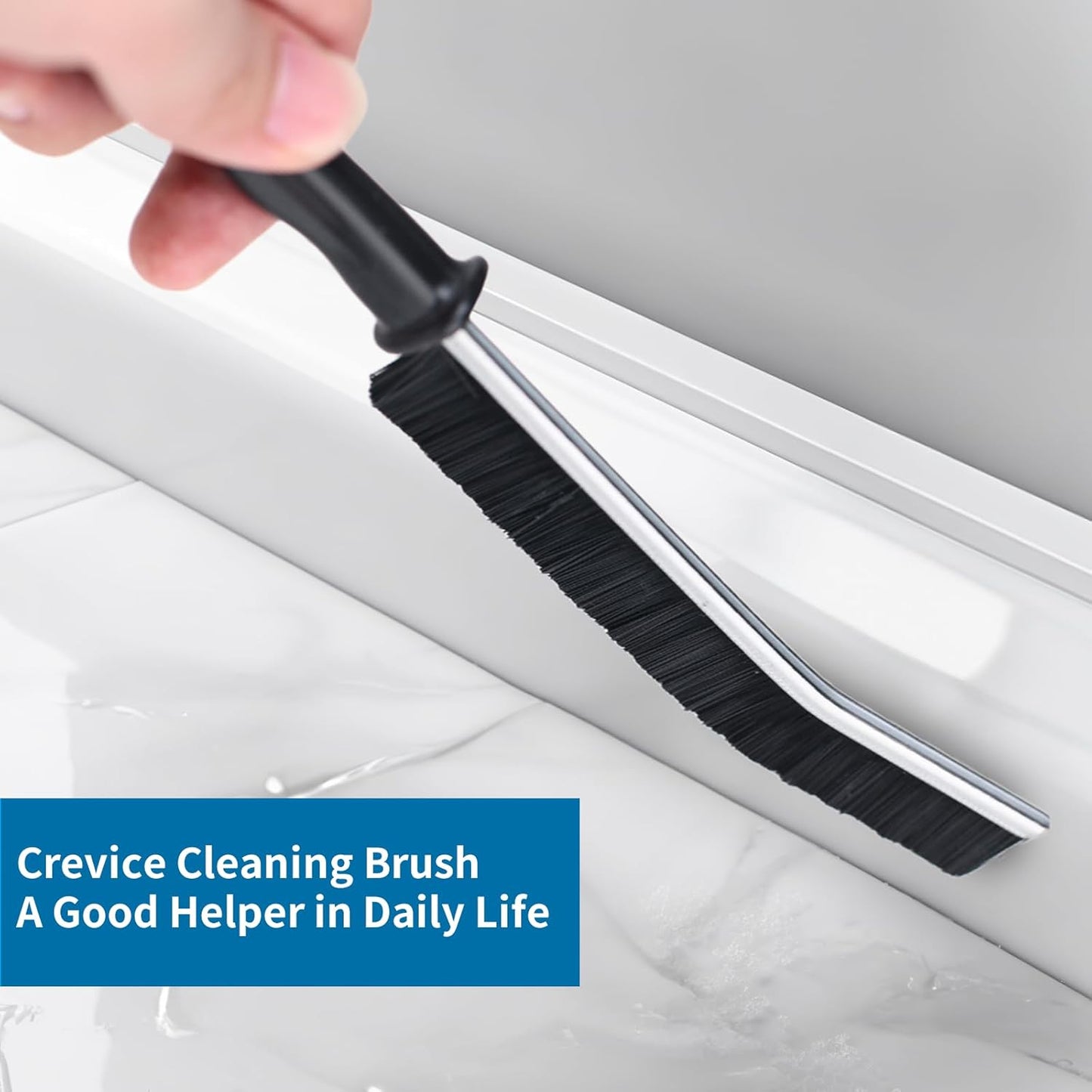 2 Pcs Crevice Cleaning Brush Hard Bristle Gap Brush Multifunctional for Bathroom Household Kitchen Tiles Window Crevice Cleaning Tool (Style 1)