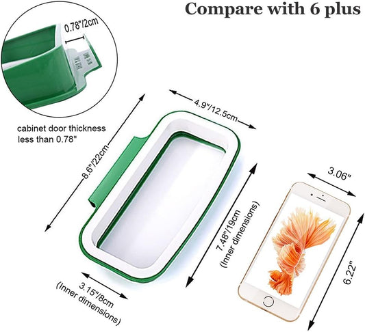Lunies Over the Cabinet Plastic Trash Bag Holder for Kitchen, Under Sink Trash Can, Grocery Bag Holder for RV,Bathroom, Dorm Room, Office 8.6"x 4.9"