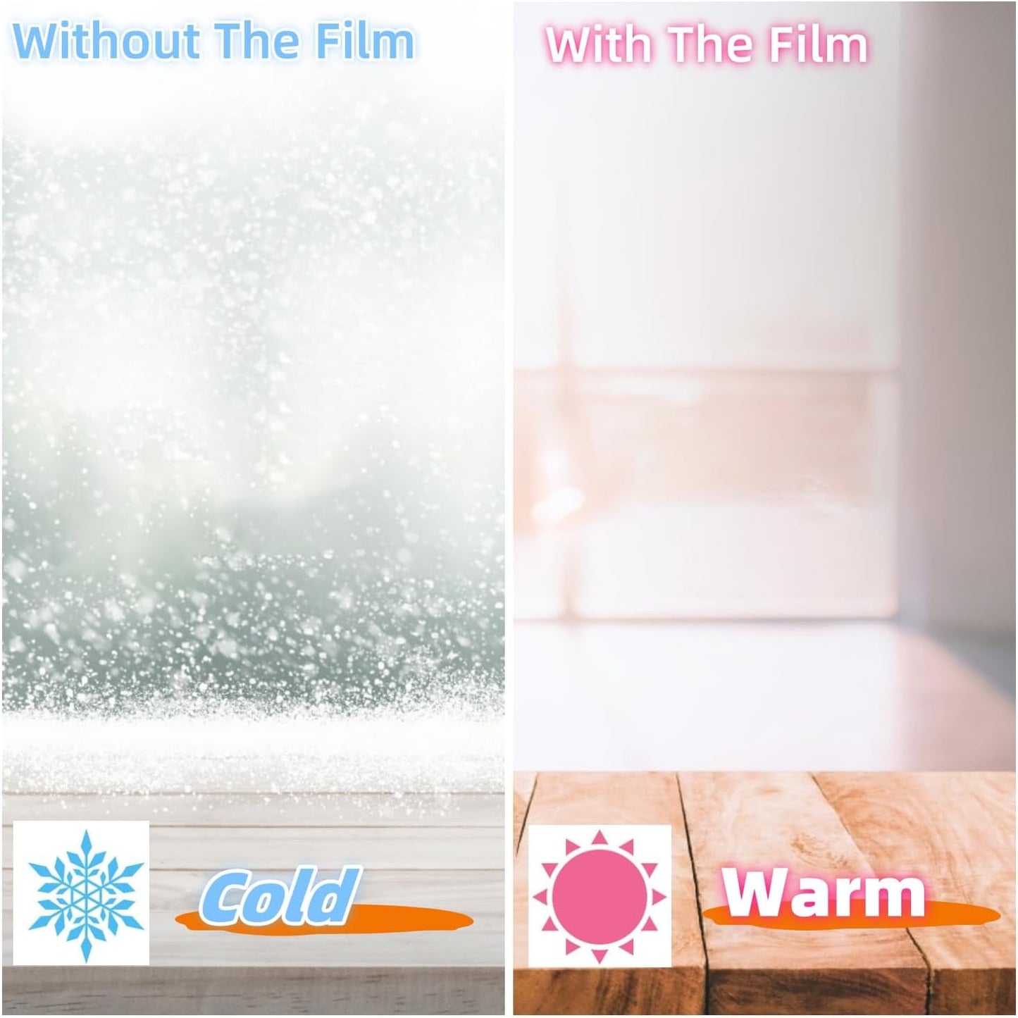 Large Patio Door Shrink Film Window Insulation Kit 84-Inch By 112-Inch,Clear, Keeps Cold Air Out and Warm Air in (1 Pack)