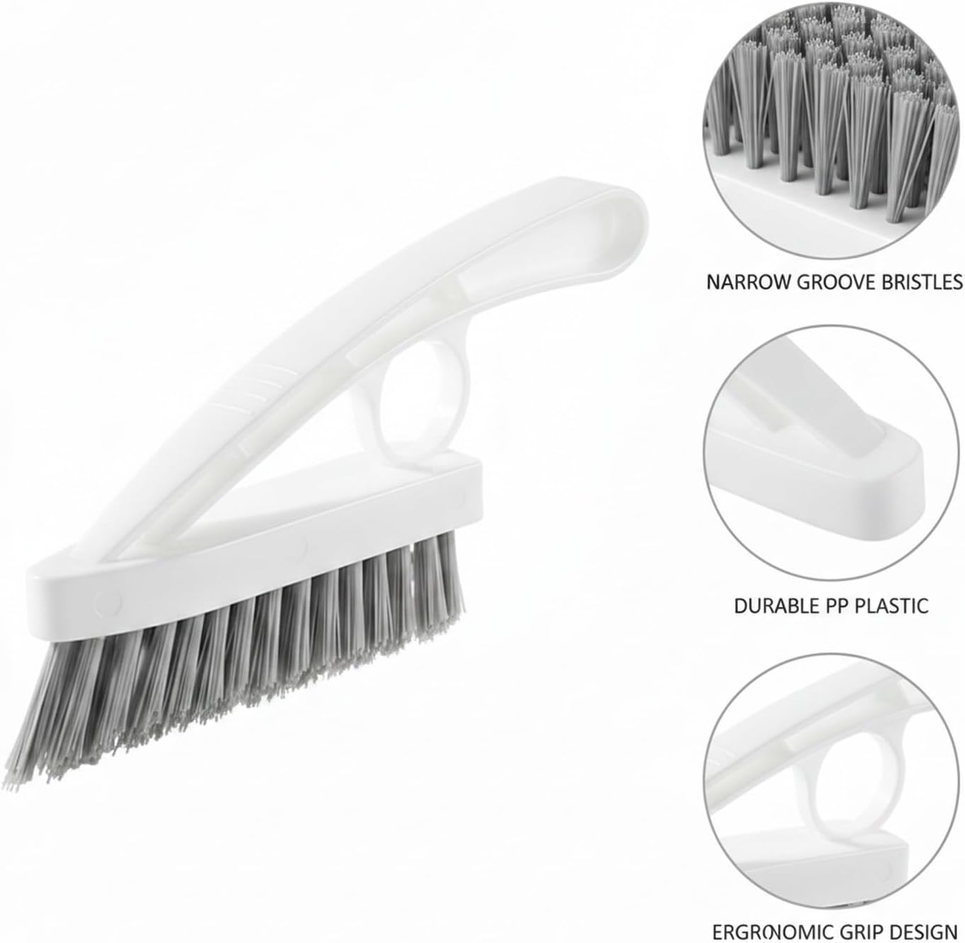 Window Track Cleaning Brush for Narrow Grooves, Rigid PP Scrubber for Sliding Door Rails & Tight Gaps (1 Pack)