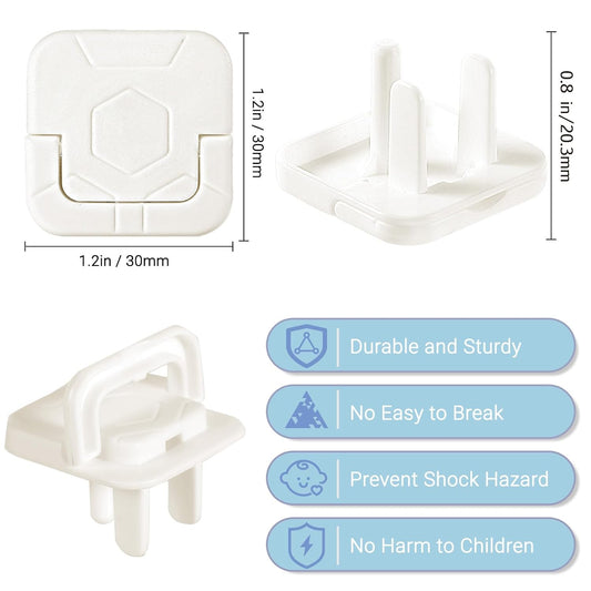 Outlet Covers Baby Proofing, 40 Pack Child Proof Plug Socket Covers Electric Plug Protectors Safety Caps to Prevent Power Shock, for US 3-Prong, White