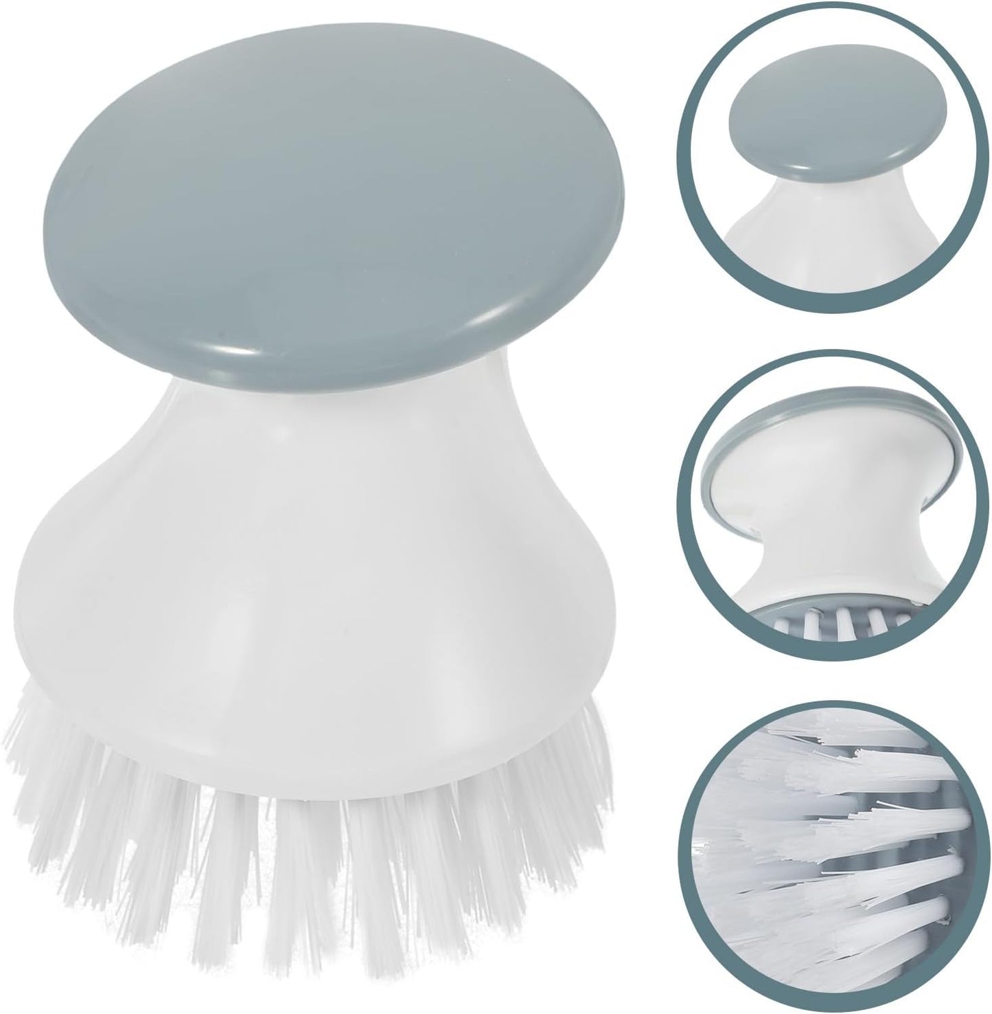 Cabilock 2pcs Kitchen Cleaning Brush Round Head, Small Dish Scrub Brush for Sink, Pot and Pan Scrubbing, Sturdy Plastic Bristles Multifunctional Scrubber for Home Use
