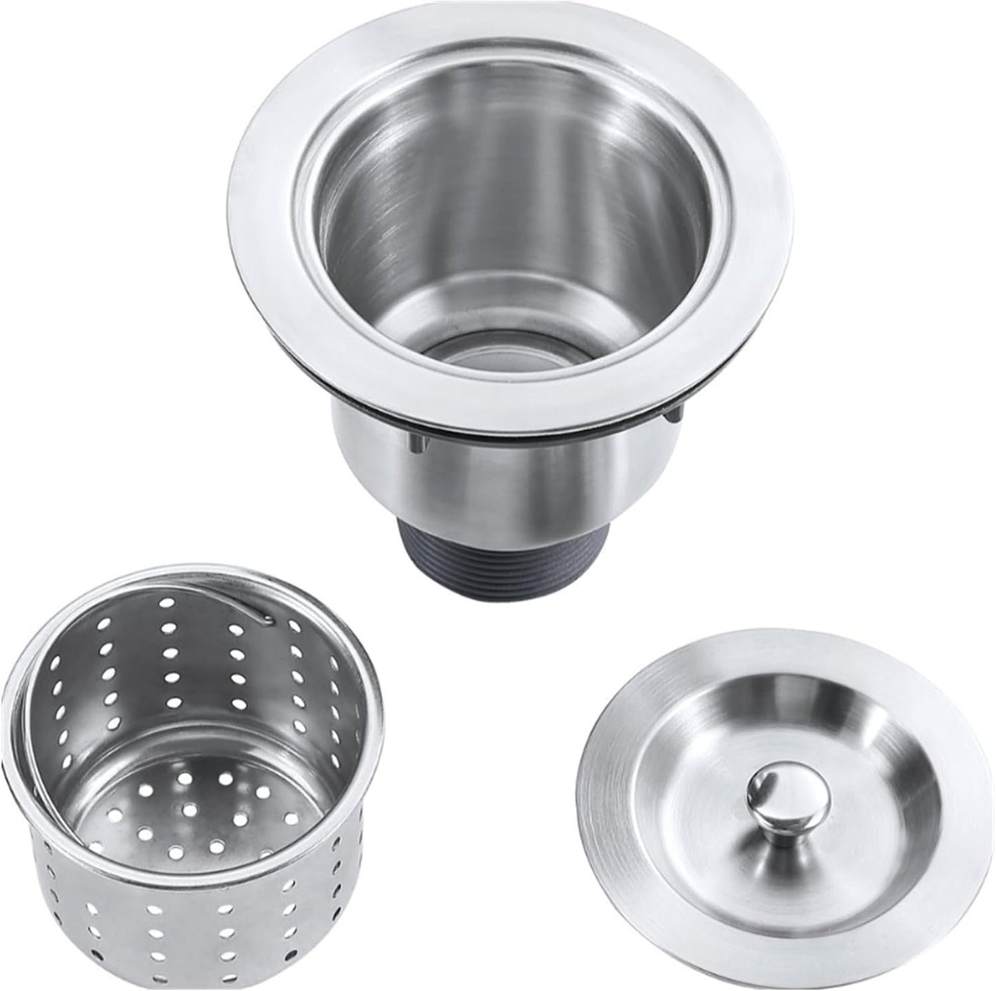 Premium Kitchen Sink Strainer Assembly – Removable Deep Basket, Sealing Lid & Plug, Corrosion-Resistant Stainless Steel, with cUPC Certified