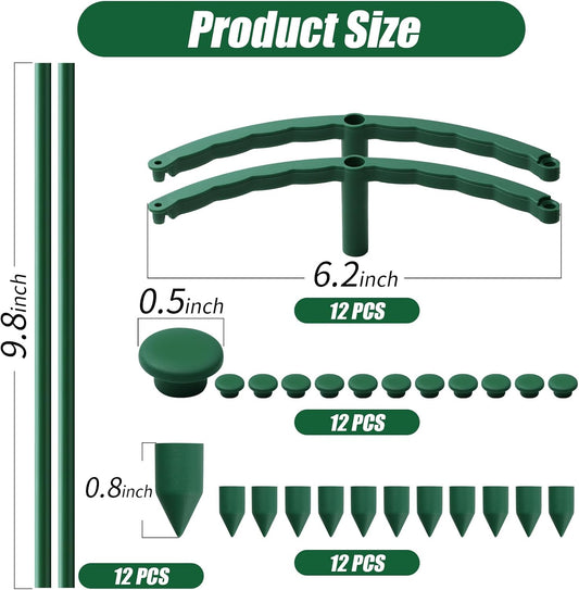 Uzoli 12 Pack Plant Support Stakes Sets - Versatile Plant Cages, Stackable 3 Tier Garden Flower Support,Plant Stakes for Indoor Outdoor Plants Tomato, Peony, Monstera, Hydrangea, Climbing Plants