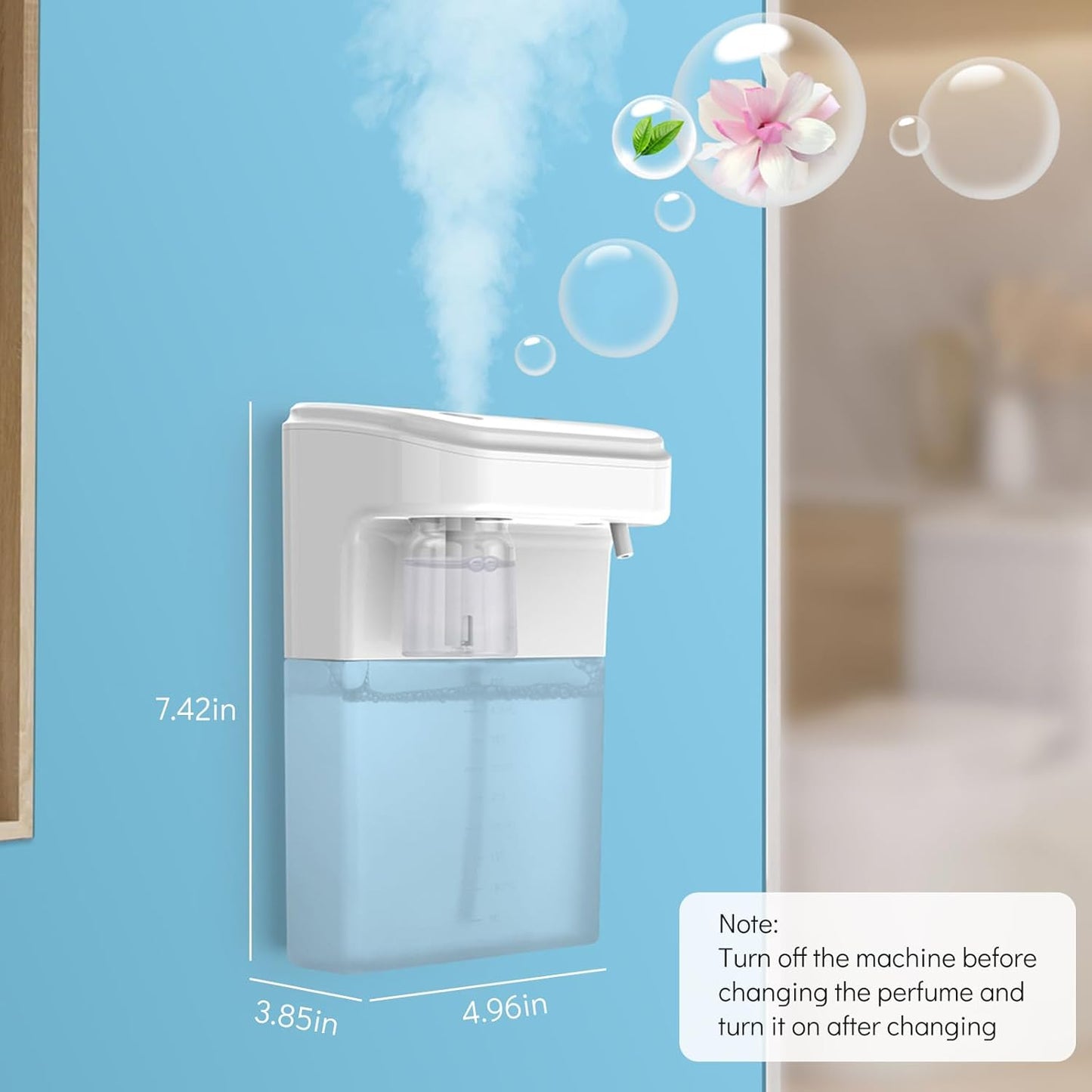 Automatic Soap Dispenser, 12.8oz Touchless Foaming Soap Dispenser, Rechargeable Wall Mounted with 4-Level Adjustable Foam Output, IPX6 Waterproof for Bathroom Kitchen