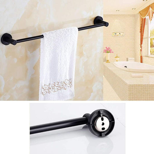 Laundry Rack, Wall Mounted Airer, Bathroom Towel Rack Balcony Drying Racks Single Pole Bathroom Clothes Rail Black/Punch Installation