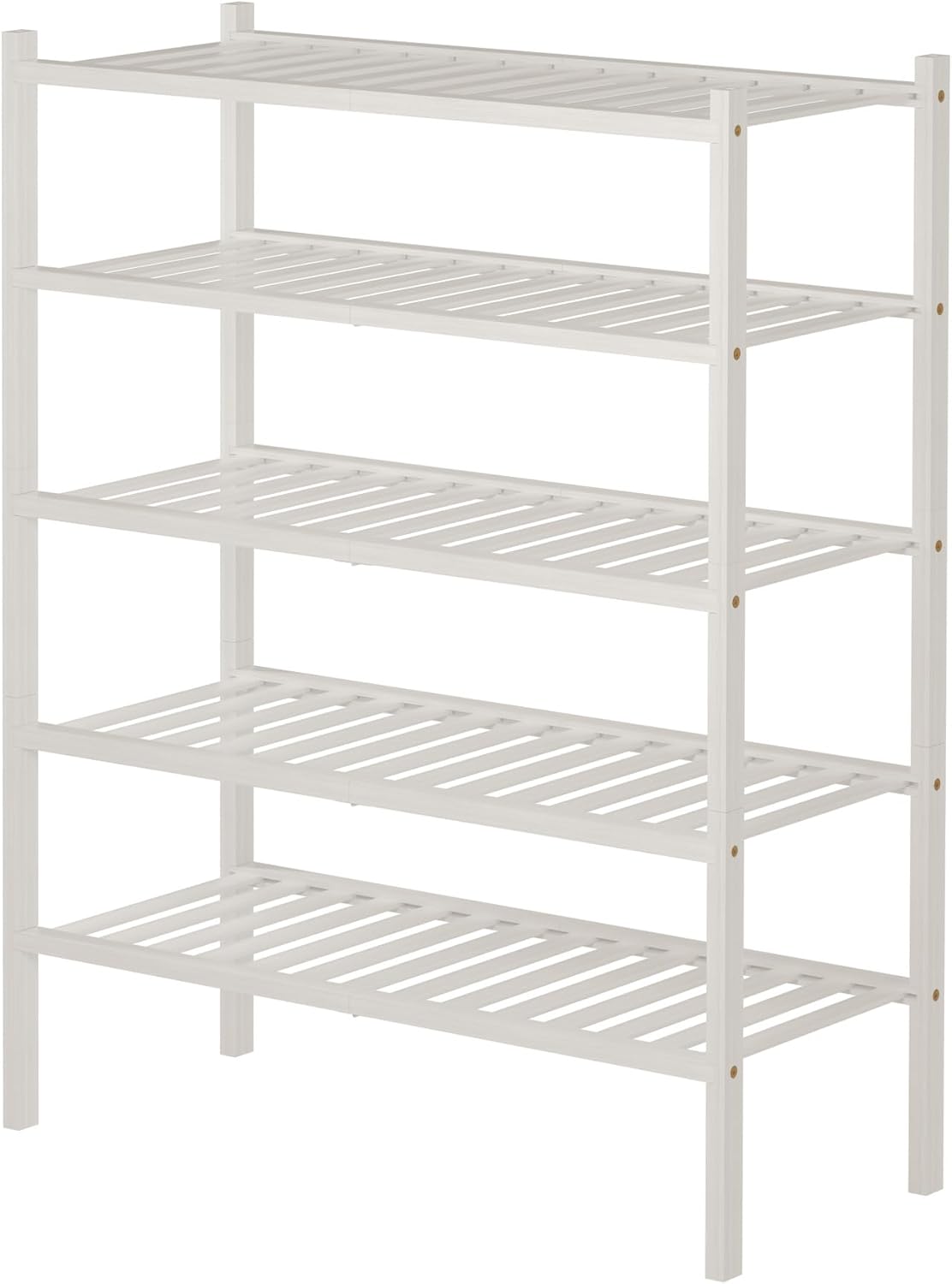 ROMGUAR CRAFT 3 Tier Bamboo Shoe Rack for Closet Free Standing Wood Shoe Shelf Storage Organizer for Entryway Small Space Stackable 27"x11"x20" (Natural)