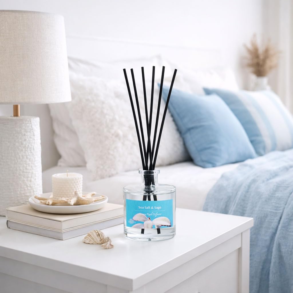 Reed Diffuser Set, Lavender & Rose 3.52 oz (100ml) Scented Diffuser with Sticks Home Fragrance Reed Diffuser for Bathroom Shelf Decor, Ideal Gift for Woman