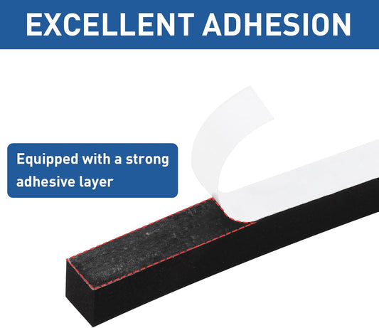 TamBee Weather Stripping Foam Tape 1/2 Inch Wide X 1/2 Inch Thick,High Density Foam Strip Self Adhesive Weatherstrip Insulation Foam Rubber Seal Strip 13 Ft(2 Rolls of 6.5 Ft Long Each)