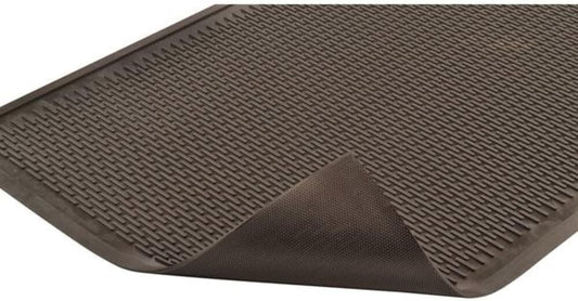 Notrax 340 Soil Guard™ Rubber Scraper Entrance Mat, Outdoor Natural Rubber Doormat for Indoor or Outdoor Heavy-Duty Use, Beveled Edges, 2' x 3', Black, 340S0023BL