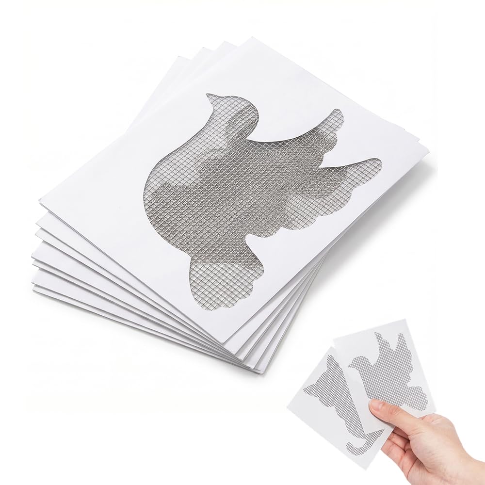 Decorative Window Screen Repair Patches, Cute Shapes, Self-Adhesive Mesh Repair Kit for Window Screens, Door Screens & Tents, Waterproof & Long-Lasting Screen Hole Fixer (Kitten + Pigeon(20 Piece))