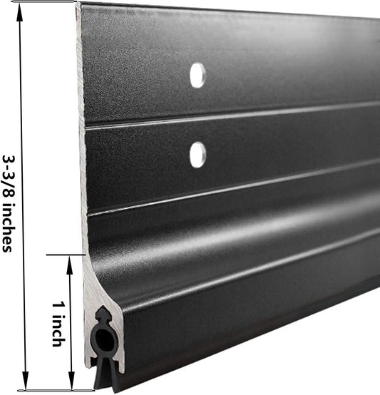 Door Metal Draft Stopper 3x28 inches Aluminum Mouse Blocker Silver | 3-3/8" Width 28" Length Metal Sweep Door Seal Cover 2-3/8 inch Gap Stop Under Doors Drafty