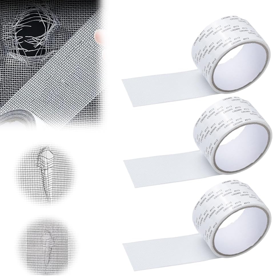 Moonboat Strong Adhesive Screen Repair Tape, 2024 Upgraded 2" x 80" Screen Repair Kit, Creative Screen Repair Tapes, Household Self-Adhesive Screen Window Repair Patch for Windows(Grey,1pcs)