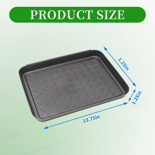 Anxingo 3 Pack (13.75 x 10.58 inches) Home Boot Tray Black Shoe Border Mat Heavy Duty Floor for Indoor Outdoor Pet Feeding Mat Rubber Shoe Mat-Trash Can Mat-Water Cooler Mat-Wet Shoe Mats