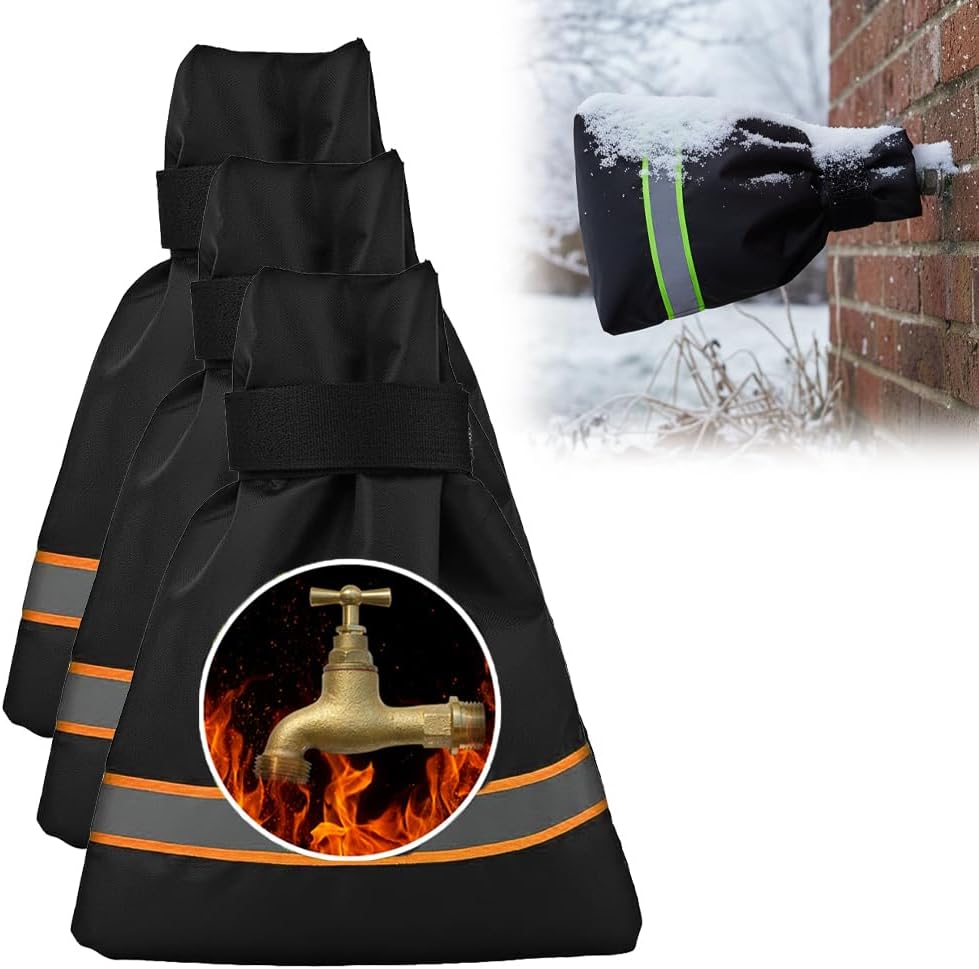 Outdoor Faucet Covers for Winter Freeze Protection, Waterproof Insulated Spigot Cover, Reusable Hose Bib Covers for Outside Faucets, Winter Pipe Insulation Protector for Yard & Garden (Green, 2PC)