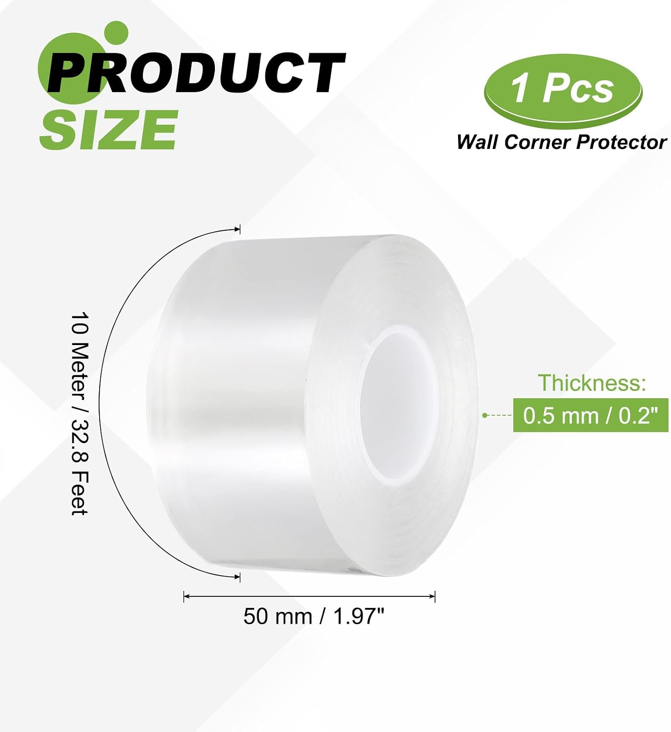 PATIKIL Clear Edge Protector Strip, 0.8 in x 9.8 ft Table Edge Protector Self Adhesive Cabinet Soft Corner Guard for Furniture Countertop Kitchen Wall Window