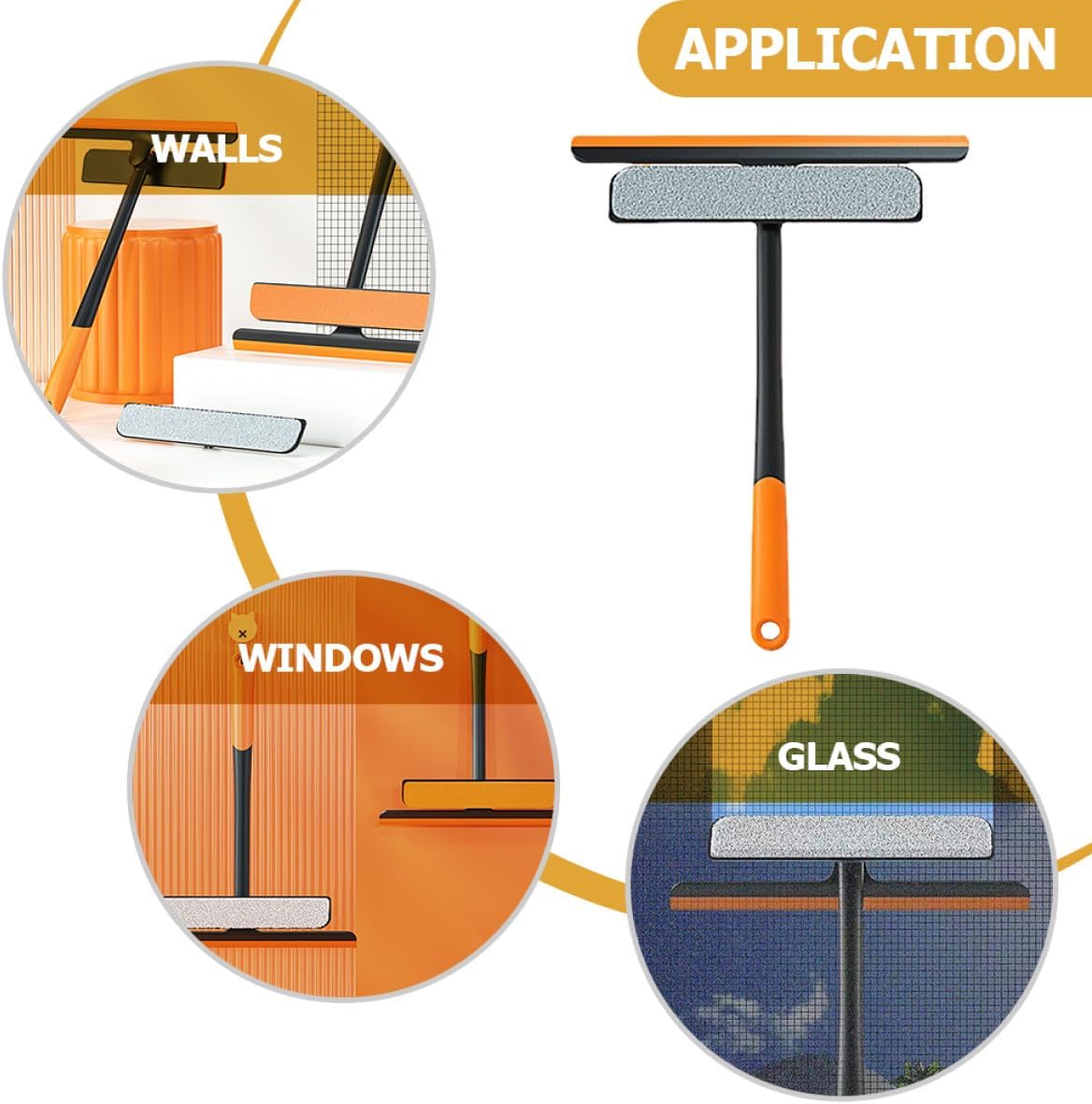 Window Screen Cleaning Brush and Double-Sided Squeegee Tool 34x27.4cm Multifunctional Window Cleaner for Glass and Screen Washing Household Cleaning Kit