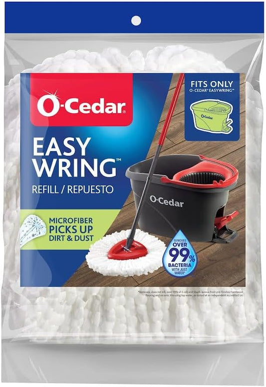 O-Cedar System Easy Wring Spin Mop & Bucket with 3 Extra Refills